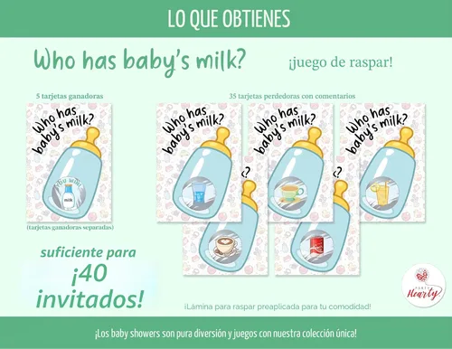 Miniatura 3 de Juegos de baby shower de Party Hearty para niño, 40 boletos de lotería con emojis para rascar, ideas de juegos para bebés, juego de rascar, azul