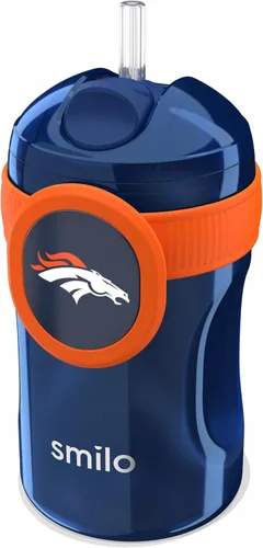 Miniatura 27 de Smilo Vaso con popote de Arizona Cardinals con licencia oficial de la NFL, para bebés y niños pequeños, con popote de silicona ponderado y capacidad
