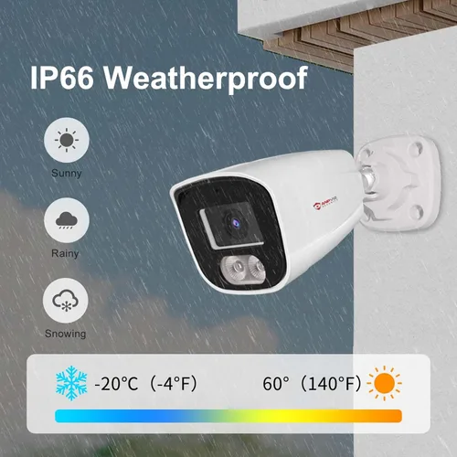 Miniatura 7 de Anpviz Cámara IP Bullet PoE de 4MP, cámara IP de seguridad para exteriores e interiores, detección de movimiento humano AI