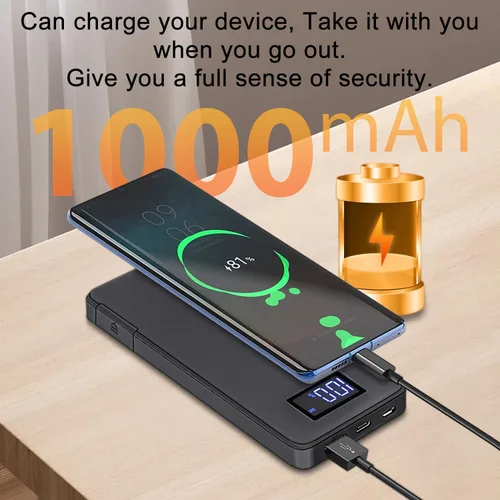 Miniatura 3 de Grabadora de video con banco de energía 1080P, cámara portátil con detección de movimiento y visión nocturna, grabación en bucle, pequeña cámara