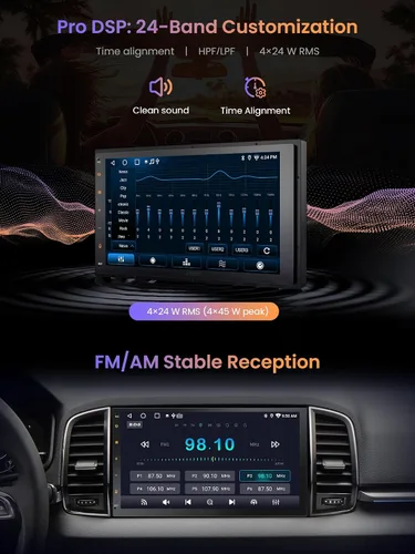 Miniatura 7 de ATOTOZONE A5L - Radio de coche de doble DIN Android en el tablero estéreo para automóvil con CarPlay/Android Auto, seguimiento