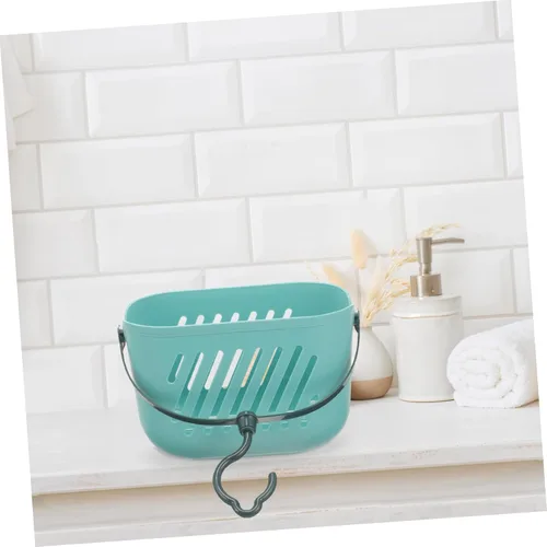 Miniatura 6 de Ipetboom Cesta de ducha colgante para ducha, cesta de plástico portátil, organizador de cocina, cesta de almacenamiento con gancho para el hogar