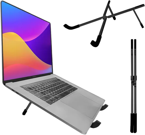 Soporte portátil portátil para escritorio, soporte elevador plegable para laptop, soporte de computadora de refrigeración ventilada para portátiles