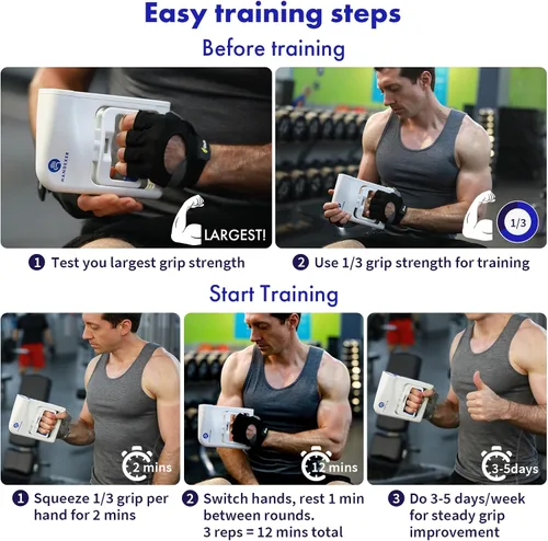 Miniatura 8 de Grip Strength Tester, Digital Hand Dynamometer FDA Registered with Backlit LCD for Grip Strength Testing and Training Probador de fuerza de agarre