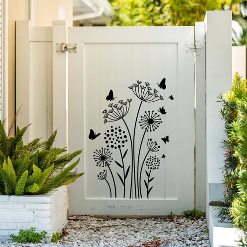 Miniatura 4 de Plantillas de flores grandes para cerca, plantilla de diente de león, plantillas florales para paredes exteriores de valla de madera, telas