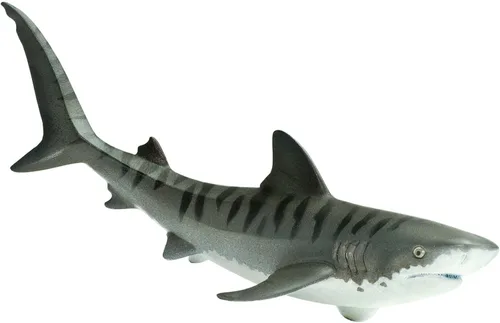 Safari Ltd. Figura de tiburón tigre, figura detallada de plástico de 4.5 pulgadas, divertido juguete educativo para niños, niñas y niños a partir de