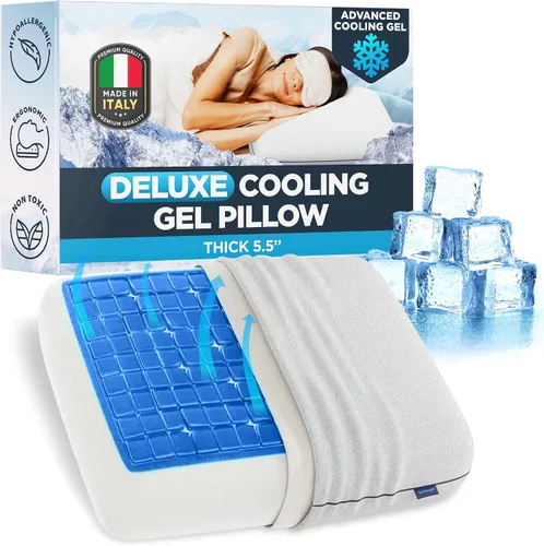 Miniatura 11 de Technogel Almohada de gel refrescante de lujo, tecnología de enfriamiento patentada, espuma viscoelástica inodora, soporte ergonómico transpirable