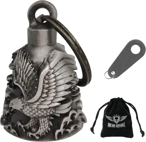 Miniatura 46 de Dream Apparel Campanas de motocicleta para motociclistas, accesorios de campanas pesadas y llavero para la suerte Viaja para vivir