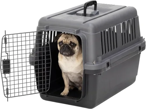 Miniatura 20 de SportPet - Jaula de viaje para perros con puerta de alambre aprobada por aerolíneas, de plástico duradero con ruedas extraíbles, plegable, cuencos