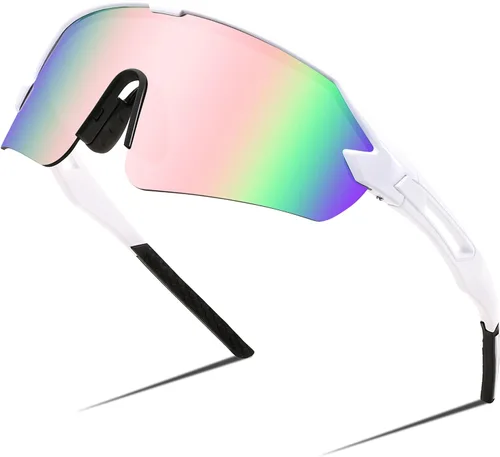 Miniatura 11 de FEISEDY Gafas de sol deportivas para hombres y mujeres, protección UV400 al aire libre, ciclismo, conducción, pesca, B2987 004 Negro Lente Espejo