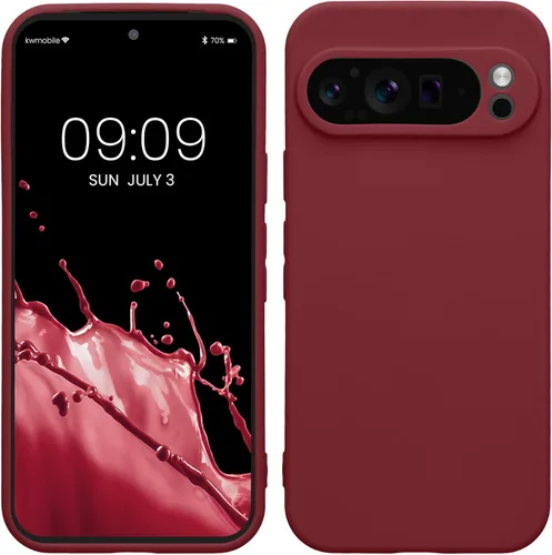 Miniatura 186 de kwmobile Funda compatible con Google Pixel 9 Pro - Funda protectora delgada de TPU para teléfono - Acabado mate suave - Negro mate