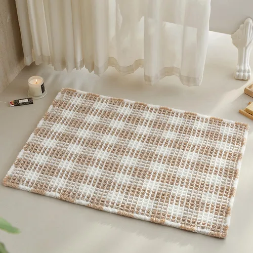 Miniatura 23 de TYUU Tapete de baño estilo gofre, tapete de baño bohemio, antideslizante, lavable, súper absorbente, de secado rápido, bonito tapete de baño