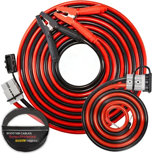 Miniatura 12 de FIERYRED Cables de puente de conexión rápida de calibre 0 de 30 pies, cables de refuerzo resistentes de 1200 A con bolsa de viaje, cable de arranque