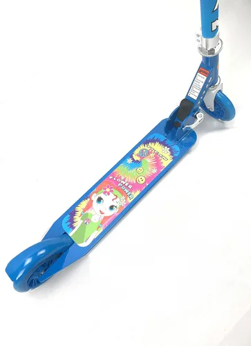 Miniatura 3 de Titan Flower Power Princess - Patinete plegable de aluminio para niñas con ruedas con luz LED (edad 5 + años), color azul Patinete Princesa Azul