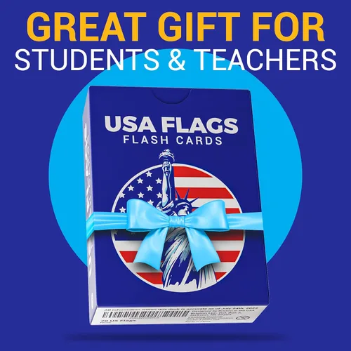 Miniatura 7 de Tarjetas flash de USA Flags para niños y adultos – 71 banderas de Estados Unidos y territorio con nombres y hechos – Tarjetas de aprendizaje