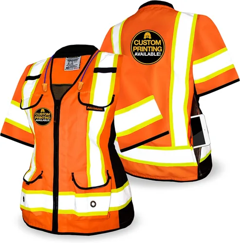 KwikSafety - Charlotte, NC - GODMOTHER (LOOSE FIT) Class 2 & Class 3 Safety Vest for Women [TABLET POCKET] ANSI OSHA Naranja | Clase 3 | 1 paquete