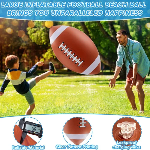Miniatura 3 de Lewtemi 2 unidades de béisbol y fútbol inflables gigantes de 27 pulgadas, bolas de playa inflables grandes, globos de gran tamaño para fiesta
