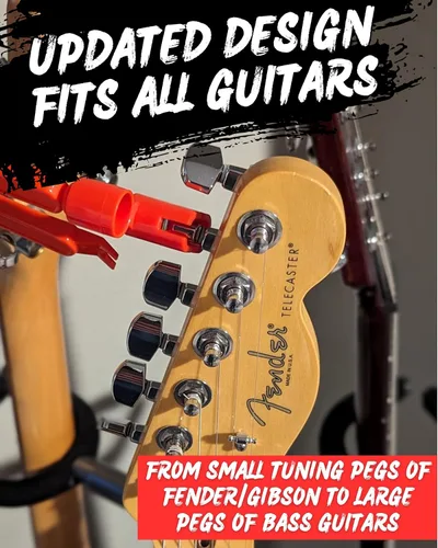 Miniatura 2 de Enrollador de cuerdas de guitarra, cortador de cuerdas y extractor de pasadores de puente, herramienta de guitarra 3 en 1 para guitarras acústicas