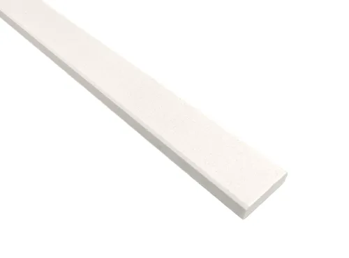 Miniatura 8 de 2 x 36 pulgadas Umbral de mármol de ingeniería de doble biselado para transiciones de piso (blanco brillante)