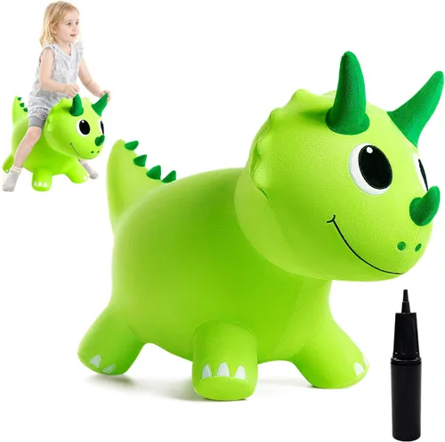 Miniatura 14 de ZOOJOY juguete de león saltarín para niños, caballo de felpa para rebotar para niños pequeños, juguete de caballo saltarín para actividades