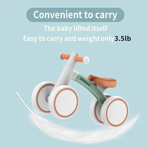 Miniatura 4 de SEREED - Bicicleta de equilibrio para bebés de 1 año, niños y niñas de 12 a 24 meses, primera bicicleta para niños de 4 ruedas, regalos de primer