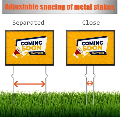 Miniatura 3 de Juego de 12 estacas de alambre de metal resistentes para letreros de jardín y césped, alternativa de 13 pulgadas a las estacas de marco en H