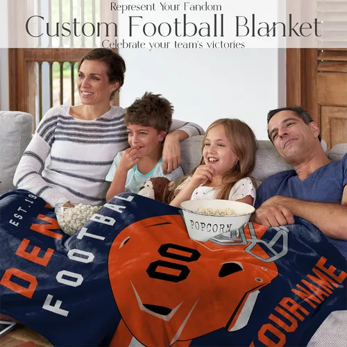 Miniatura 178 de Manta personalizada para fanáticos del fútbol americano – Se envía al día siguiente – Hecha en Estados Unidos – Manta de vellón personalizada