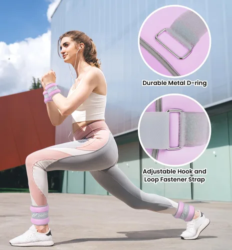 Miniatura 5 de Ankle Weights A Pair of 1/2/3/4/6/8/10/12/20 LBS Wrist Leg Arm Weights for Women Men with Adjustable Straps, Strength weighted for Physical Therapy
