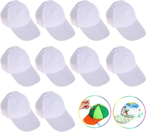 Miniatura 8 de B bangcool DIY Kids Baseball Caps Sombreros - Blanco DIY Pintura Creativa Poliéster Sun Hat Sports Cap para niños