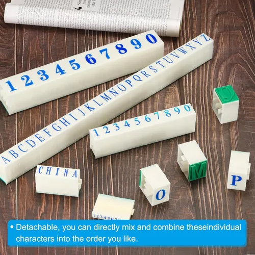 Miniatura 5 de PATIKIL Sellos de letras desmontables, juego de 2 sellos del alfabeto de la A a la Z, juego de combinación de sellos iniciales, tamaño de fuente