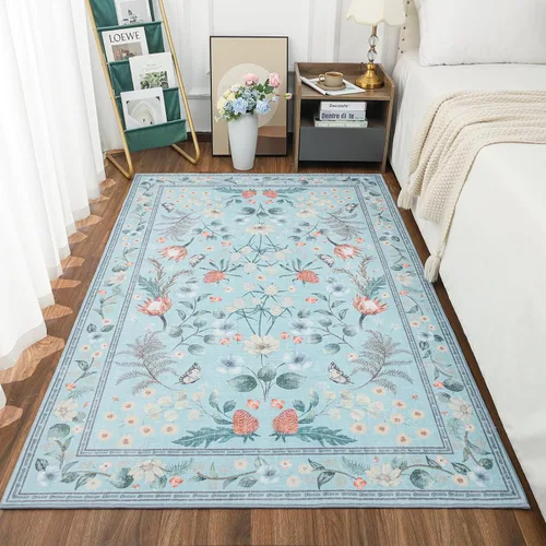 Miniatura 21 de Przemy Alfombra de Pasillo para Dormitorio, 2x6 pies Alfombra Lavable Antideslizante, Pequeña Alfombra Floral para Entrada, Pasillo, Cama de Niñas