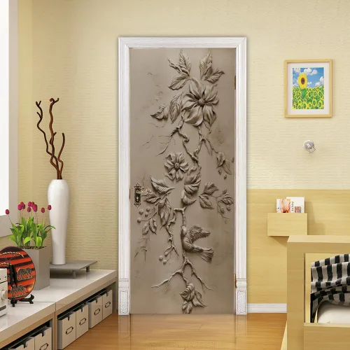 Miniatura 62 de Calcomanías 3D para puerta, murales para despegar y pegar, cocodrilo negro, calcomanías de pared, autoadhesivas, extraíbles, impermeables, de PVC