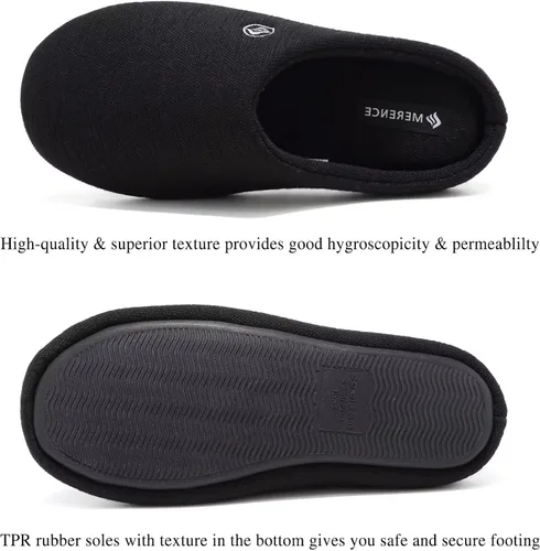 Miniatura 7 de CIOR Pantuflas unisex de espuma viscoelástica para hombre y mujer con mezcla de algodón con punta cerrada extraíbles de doble cara versión