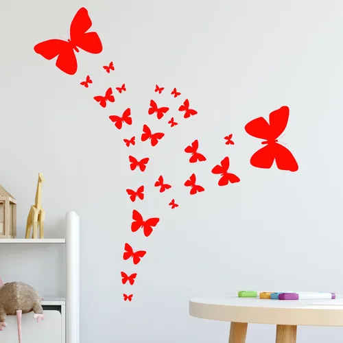 Miniatura 10 de Calcomanías de pared de mariposa (26) calcomanías de decoración de pared de mariposa, calcomanías de pared para niñas (rosa)
