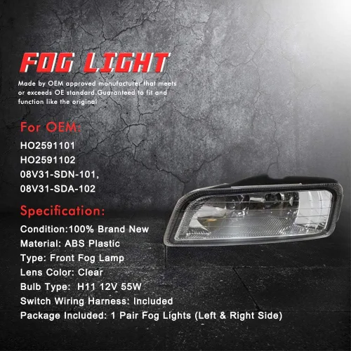 Miniatura 4 de Lámparas antiniebla de conducción de repuesto para Honda Accord 2003-2007 Sedan JDM estilo japonés, kit completo de 4 puertas, solo raras