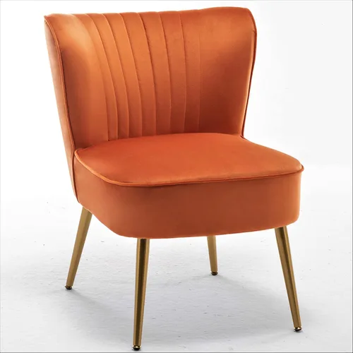 Miniatura 25 de Container Furniture Direct Silla moderna de terciopelo para sala de estar, dormitorio o entrada, diseño elegante y cómodo sin brazos con patas