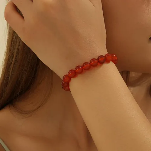 Miniatura 107 de Crystal Vibe Pulseras de cuentas de 0.315 in para mujeres y hombres, pulseras de cristal con piedras preciosas naturales, tamaño elástico ajustable