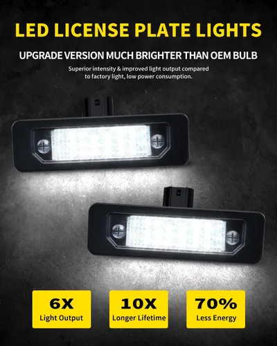 Miniatura 2 de Luces LED para matrícula, color blanco brillante, repuesto de montaje de lámpara compatible con Ford Fusion 2006-2012, Mustang 2010-2014, Taurus