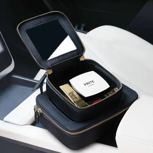 Miniatura 7 de Prite Bolsa de maquillaje transparente, estuche organizador de cosméticos, bolsa de aseo de viaje impermeable, bolsa para el cuidado de la piel