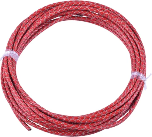 Miniatura 20 de KONMAY 2 yardas 8.0mm Cordón redondo de cuero trenzado auténtico marrón antiguo para corbata de bolo