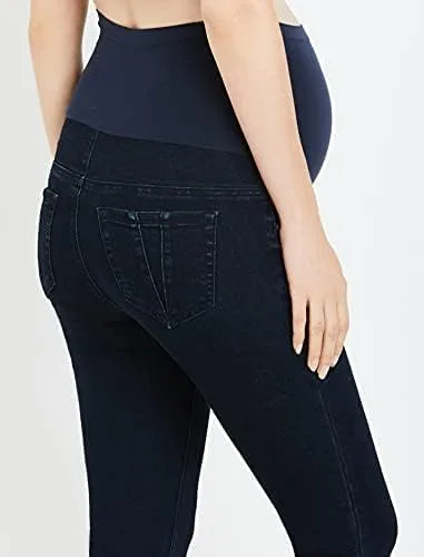 Miniatura 3 de Motherhood Maternity Women's Super Stretch Secret Fit Over The Belly Skinny Jeans Indigo Blue