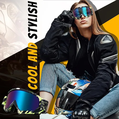 Miniatura 4 de Tallew 4 pares de gafas de motocross para motocicleta, motocross, carreras, ATV, para hombres y mujeres, deportes de potencia y esquí
