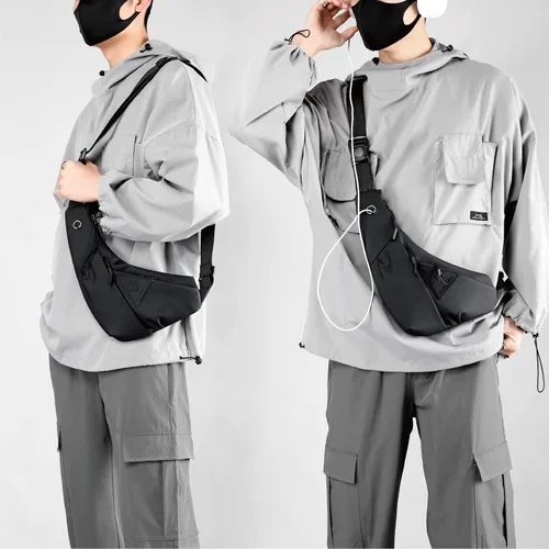 Miniatura 8 de Maymooner Bolso bandolera pequeño para hombres y mujeres, ligero, antirrobo, una correa, bolso casual para el pecho, mochila delgada