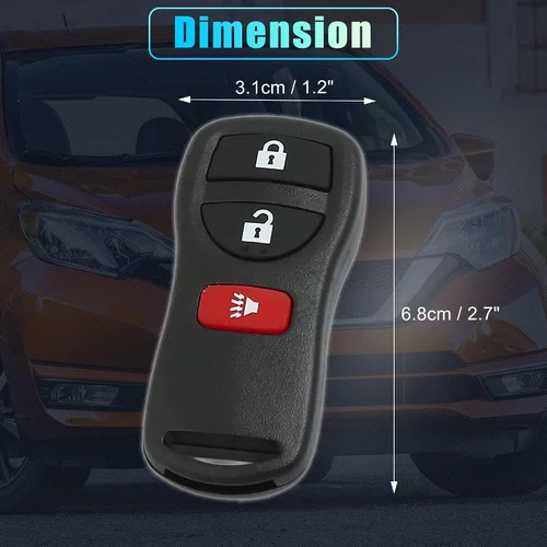 Miniatura 6 de uxcell 2 unids 315 MHz 3 botones entrada sin llave remoto llavero para Nissan Frontier Armada Murano Titan Quest para Infiniti FX35 FX45 KBRASTU15