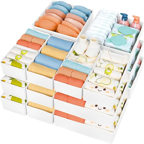 Miniatura 45 de DIMJ Organizador de cajones para ropa, paquete de 6 unidades, organizadores plegables para bebé, organizador de almacenamiento y cómoda