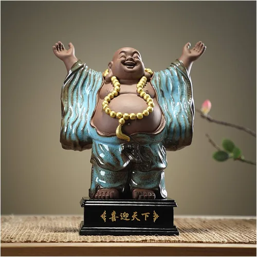 Miniatura 9 de NYKK, estatua china feng Shui, escultura creativa, mobiliario de oficina, maitreya, buda, sala de estudio, porche, cerámica, joyas, muebles