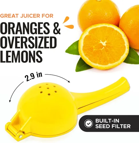 Miniatura 12 de Zulay Kitchen Exprimidor de naranja de metal de alta calidad, exprimidor de cítricos, prensa manual para extraer la mayor cantidad de jugo posible