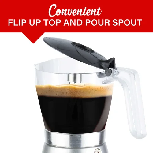 Miniatura 5 de Brentwood TS-119BK Máquina eléctrica inalámbrica de 550 vatios para café expreso, 6 porciones (negro)