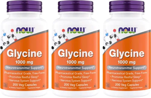Miniatura 9 de NOW Foods Glicina 1000 mg, grado farmacéutico de forma libre, soporte de neurotransmisor*, promueve un sueño reparador*, sin gluten, vegano, kosher