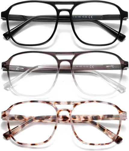 Miniatura 8 de Gafas de lectura de aviador para mujeres, hombres y hombres, bloqueo de luz azul, para lectura de computadora, estilo polit, gafas de moda